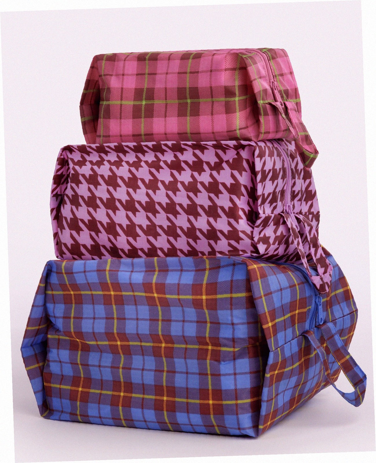 3D Zip Pouch Set - Check Mix