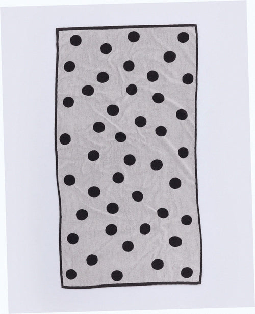 Bath Towel - Cream and Black Polka Dot