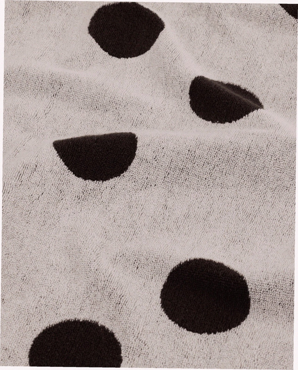 Bath Towel - Cream and Black Polka Dot
