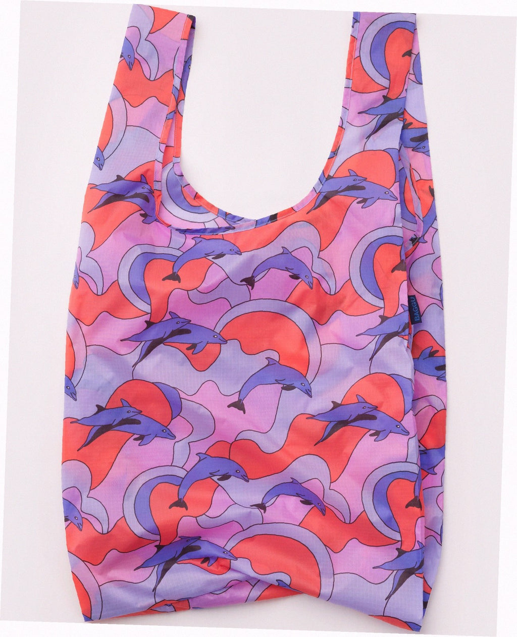 Big Baggu Reusable Nylon Shopping Bag - Dolphins