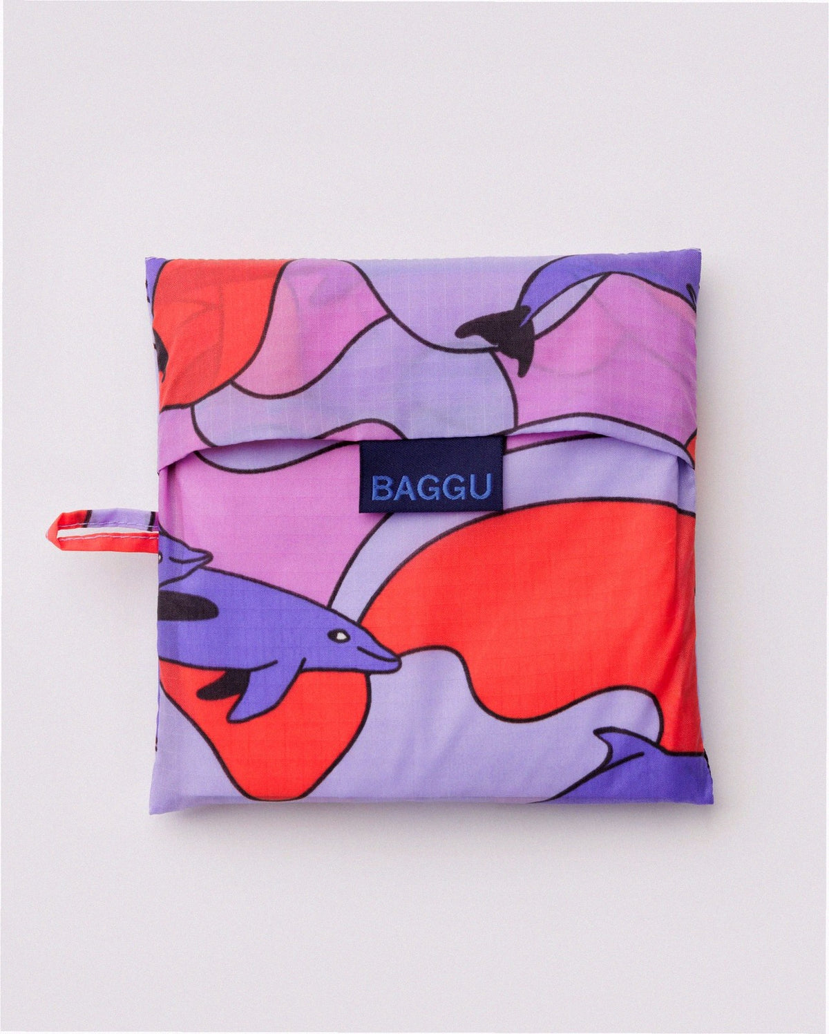 Big Baggu Reusable Nylon Shopping Bag - Dolphins