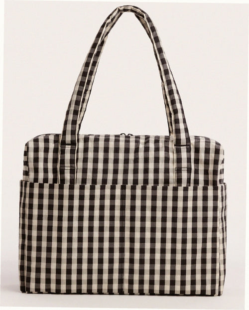 Cloud Carry-On Luggage - Black And Cream Gingham