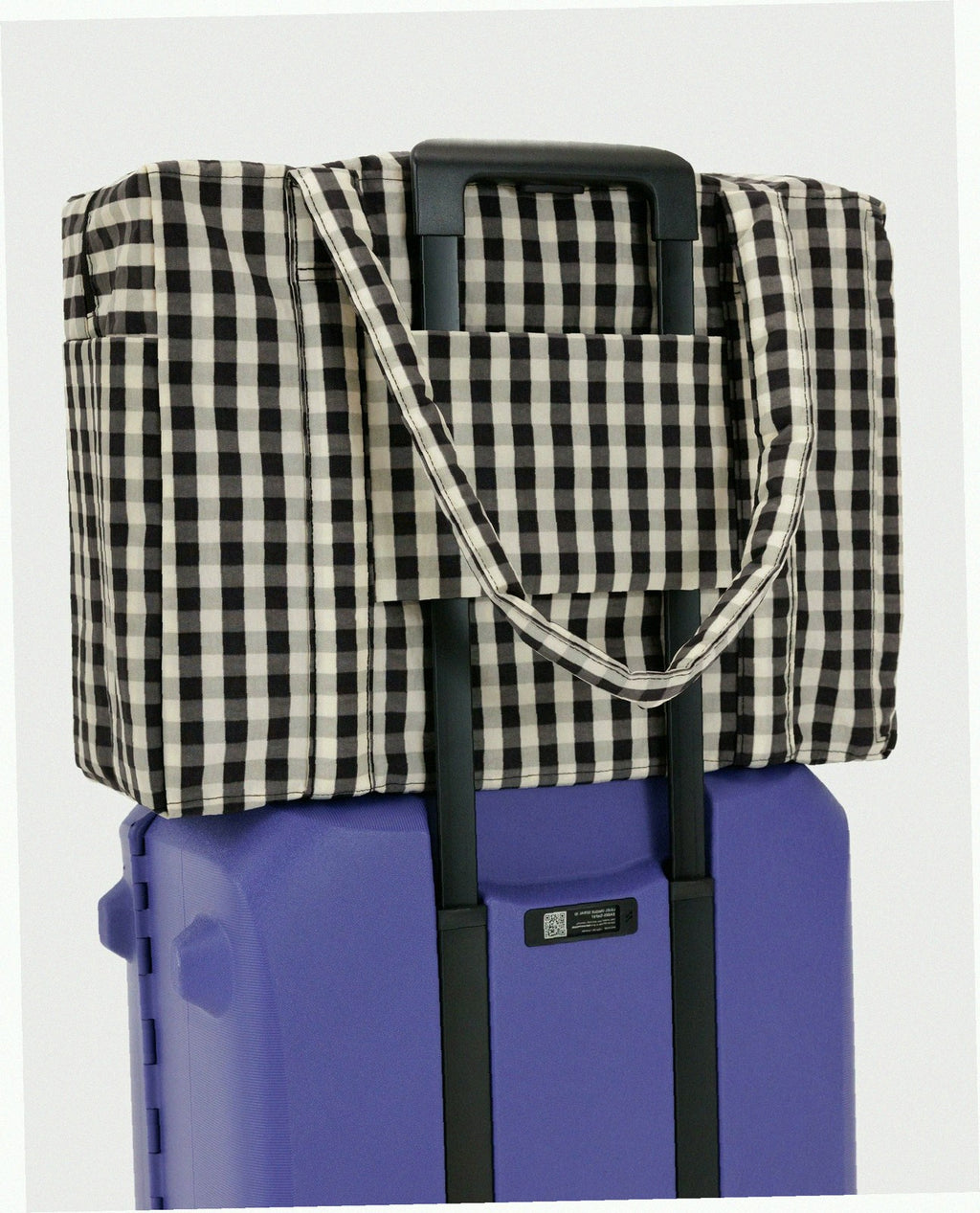 Cloud Carry-On Luggage - Black And Cream Gingham