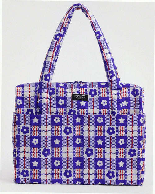 Cloud Carry-On Luggage - Market Plaid Blue