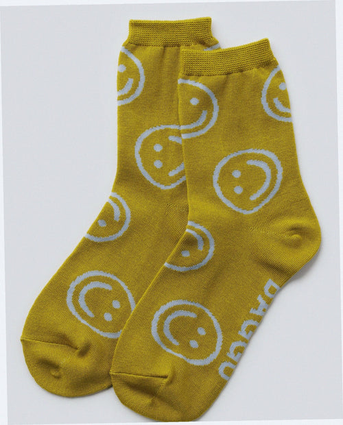 Crew Sock - Ochre Happy