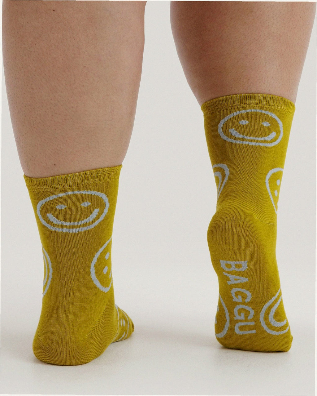 Crew Sock - Ochre Happy