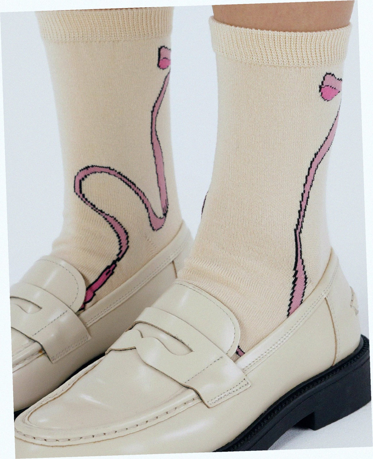 Crew Sock - Pink Bow