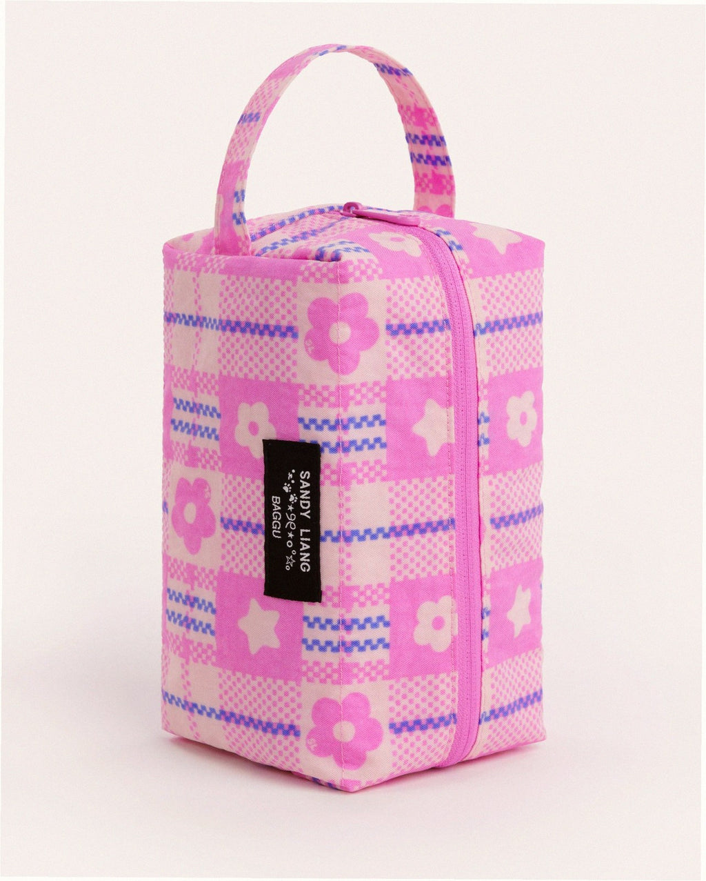 Travel Dopp Kit - Market Plaid Pink
