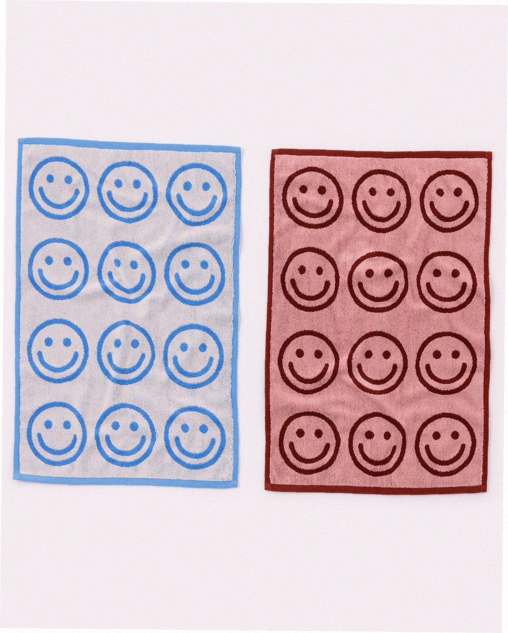 Hand Towel Set of 2 - Sky Blue and Blush Happy
