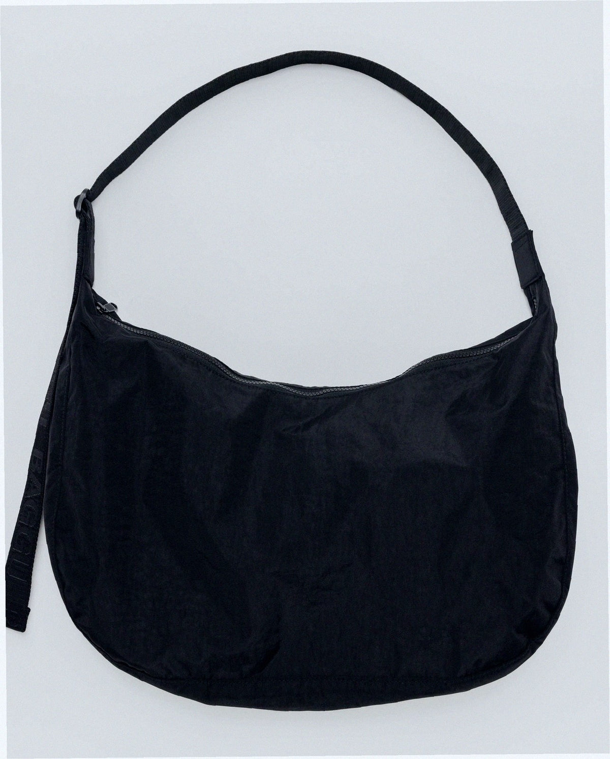 Large Nylon Crescent Shoulder Bag - Black 37.5