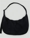 Large Nylon Crescent Shoulder Bag - Black