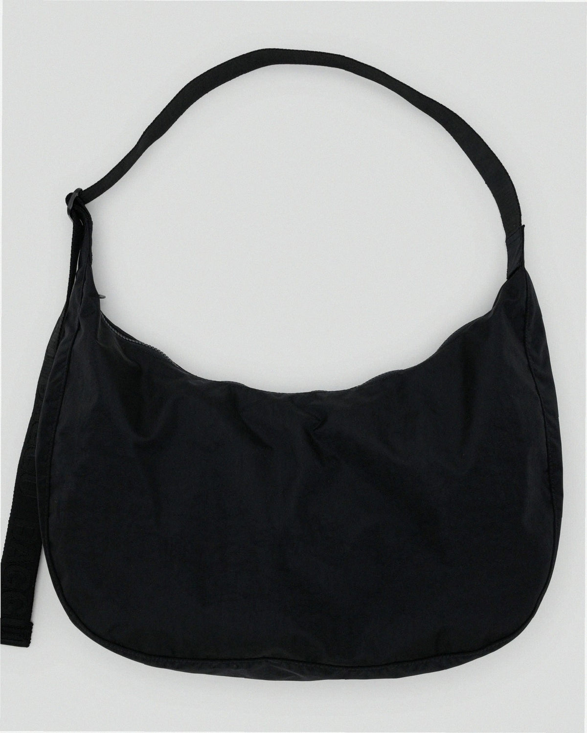 Large Nylon Crescent Shoulder Bag - Black