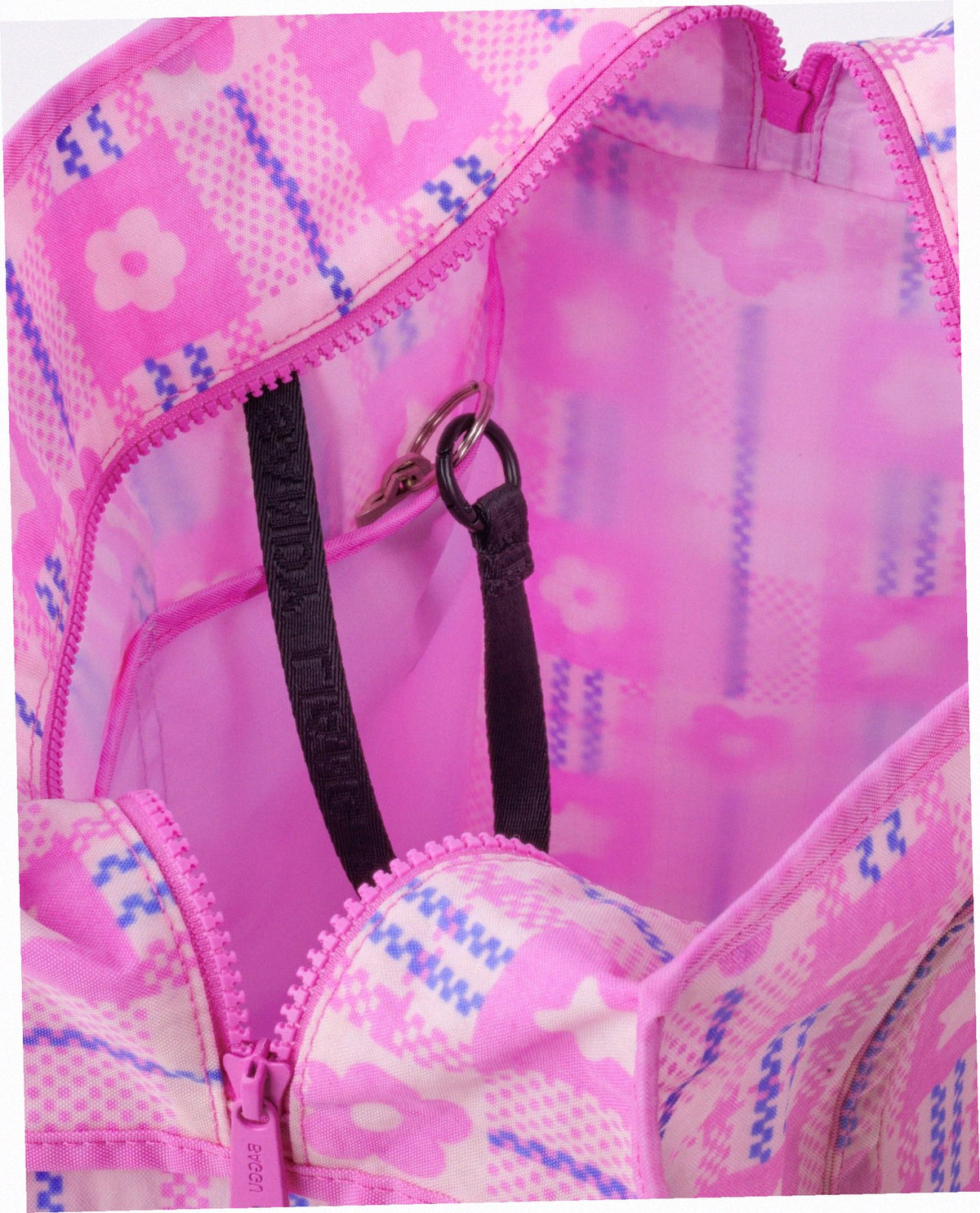 Large Nylon Market Bag - Market Plaid Pink