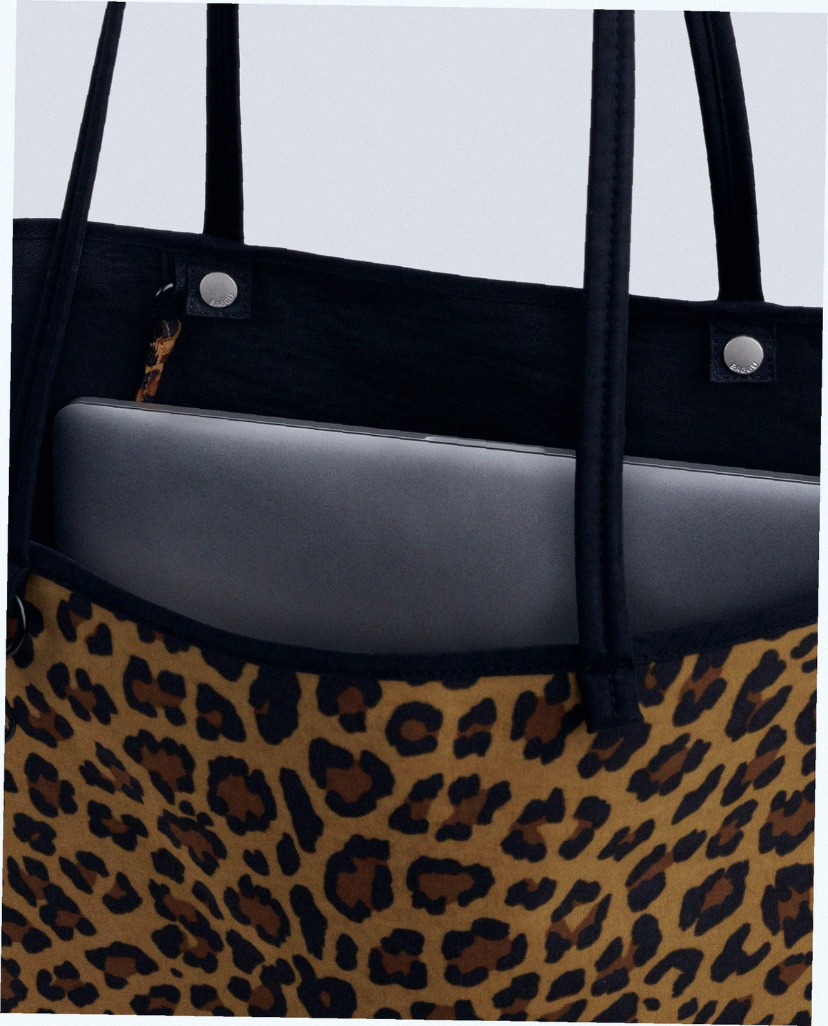 Large Nylon Reversible Tote - Leopard Mix