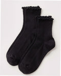 Lettuce Edge Sock Set of 2 - Black