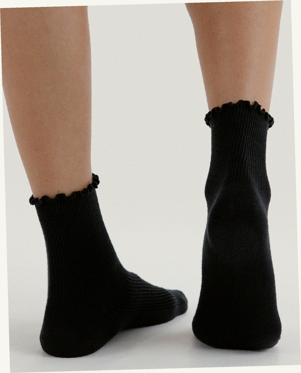 Lettuce Edge Sock Set of 2 - Black