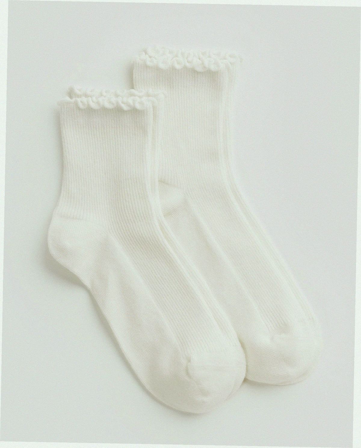 Lettuce Edge Sock Set of 2 - White