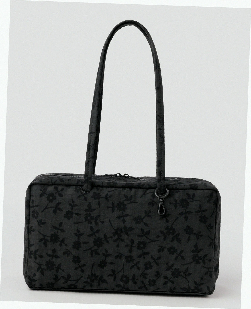 Medium Nylon Bowler Bag - Charcoal Ditsy Floral