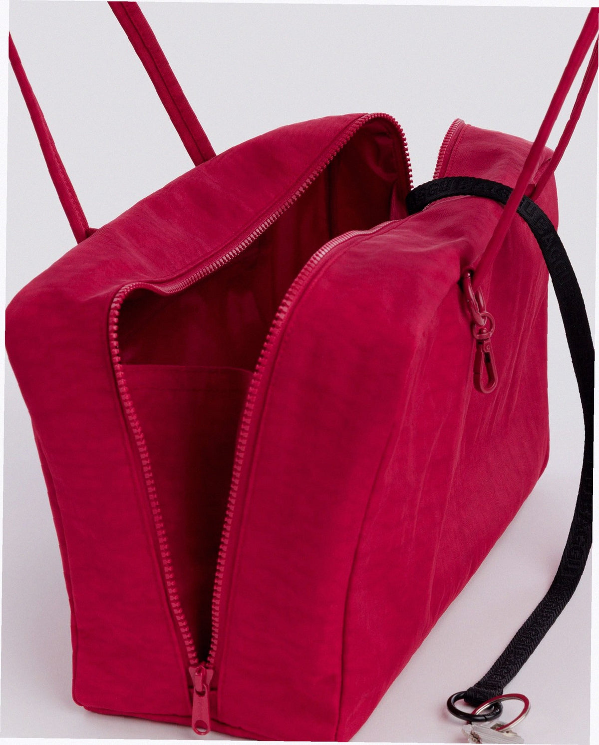 Medium Nylon Bowler Bag - Cherry