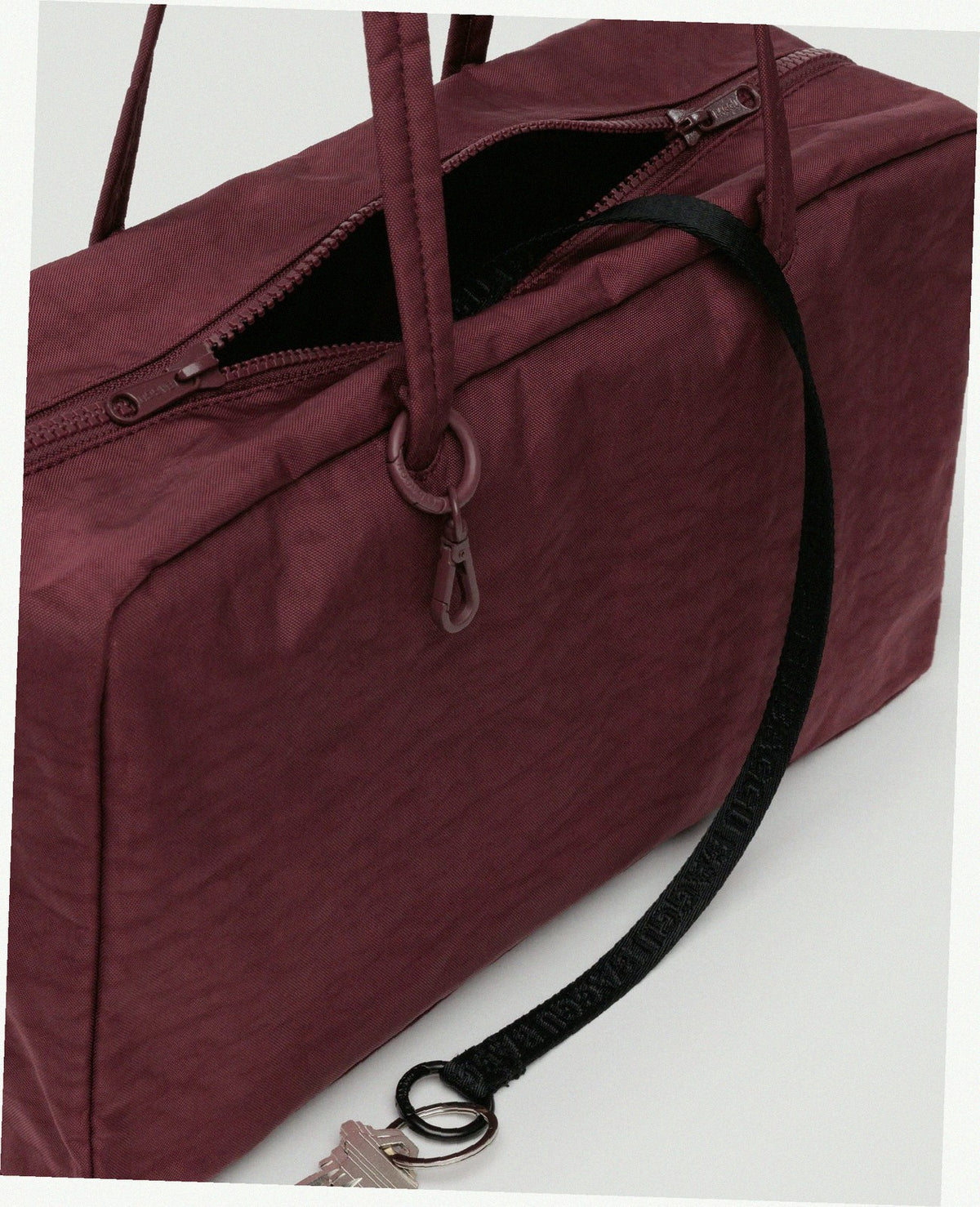 Medium Nylon Bowler Bag - Mahogany