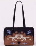 Medium Nylon Bowler Bag - Western Appliqué