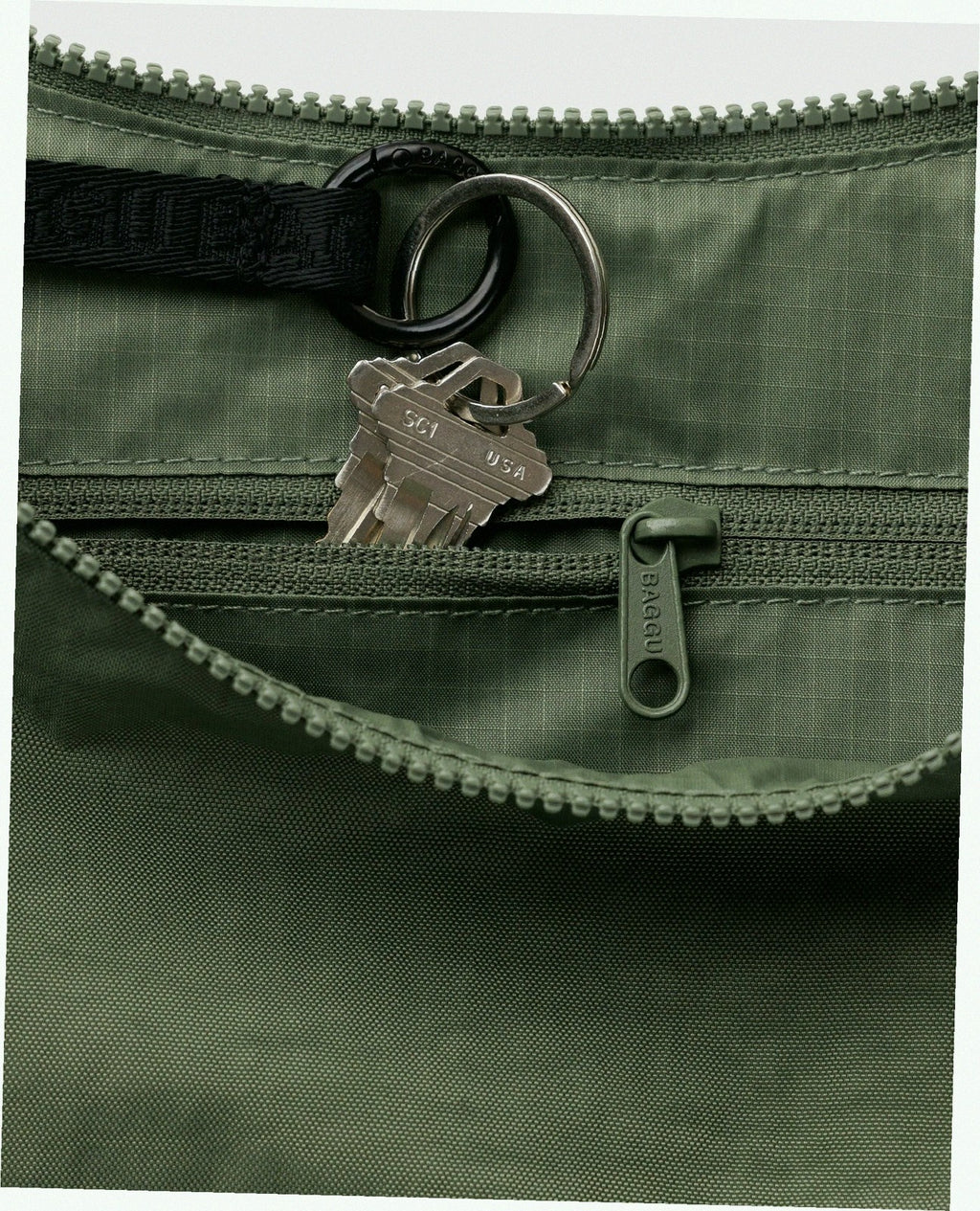 Medium Nylon Crescent Shoulder Bag - Caper