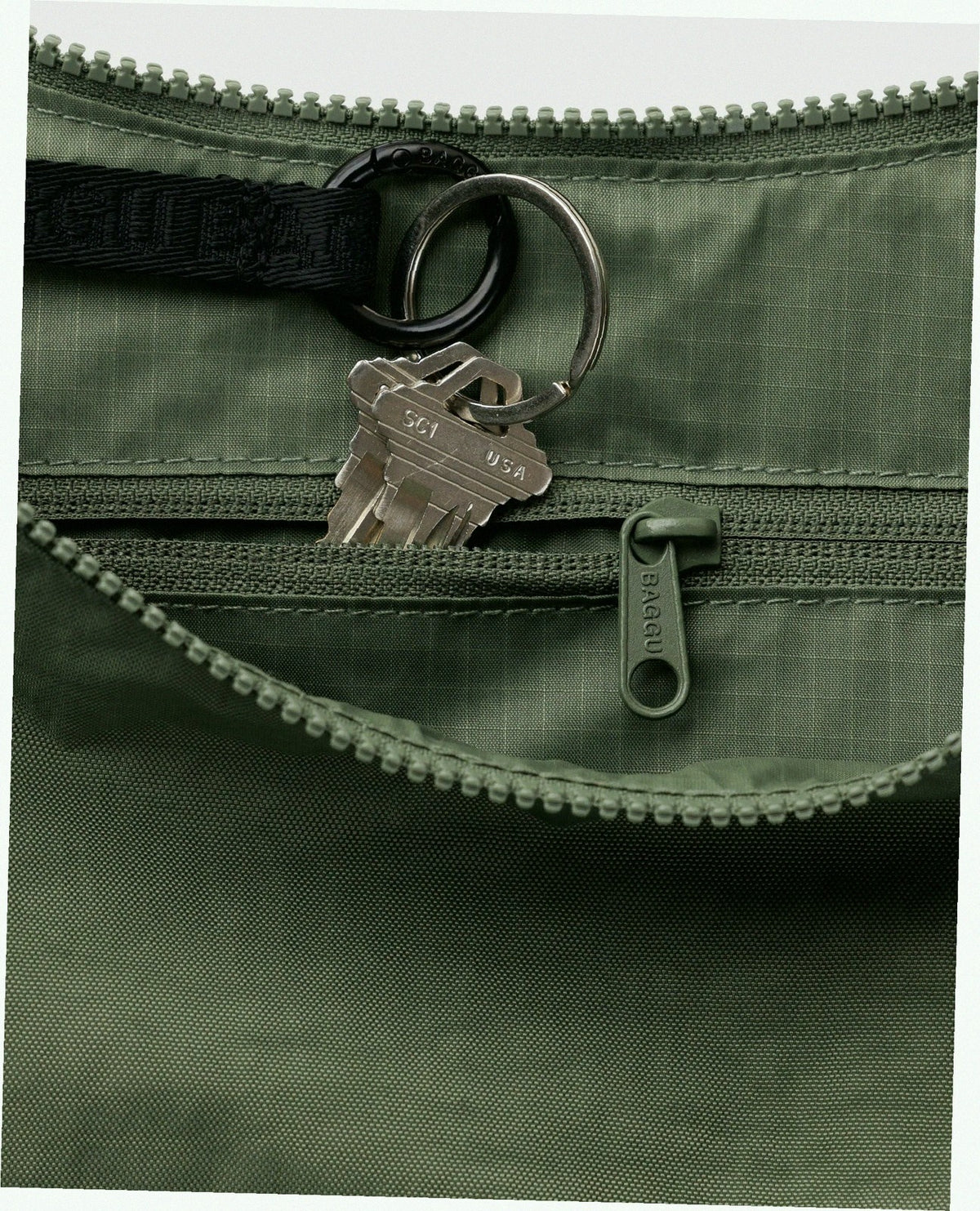 Medium Nylon Crescent Shoulder Bag - Caper