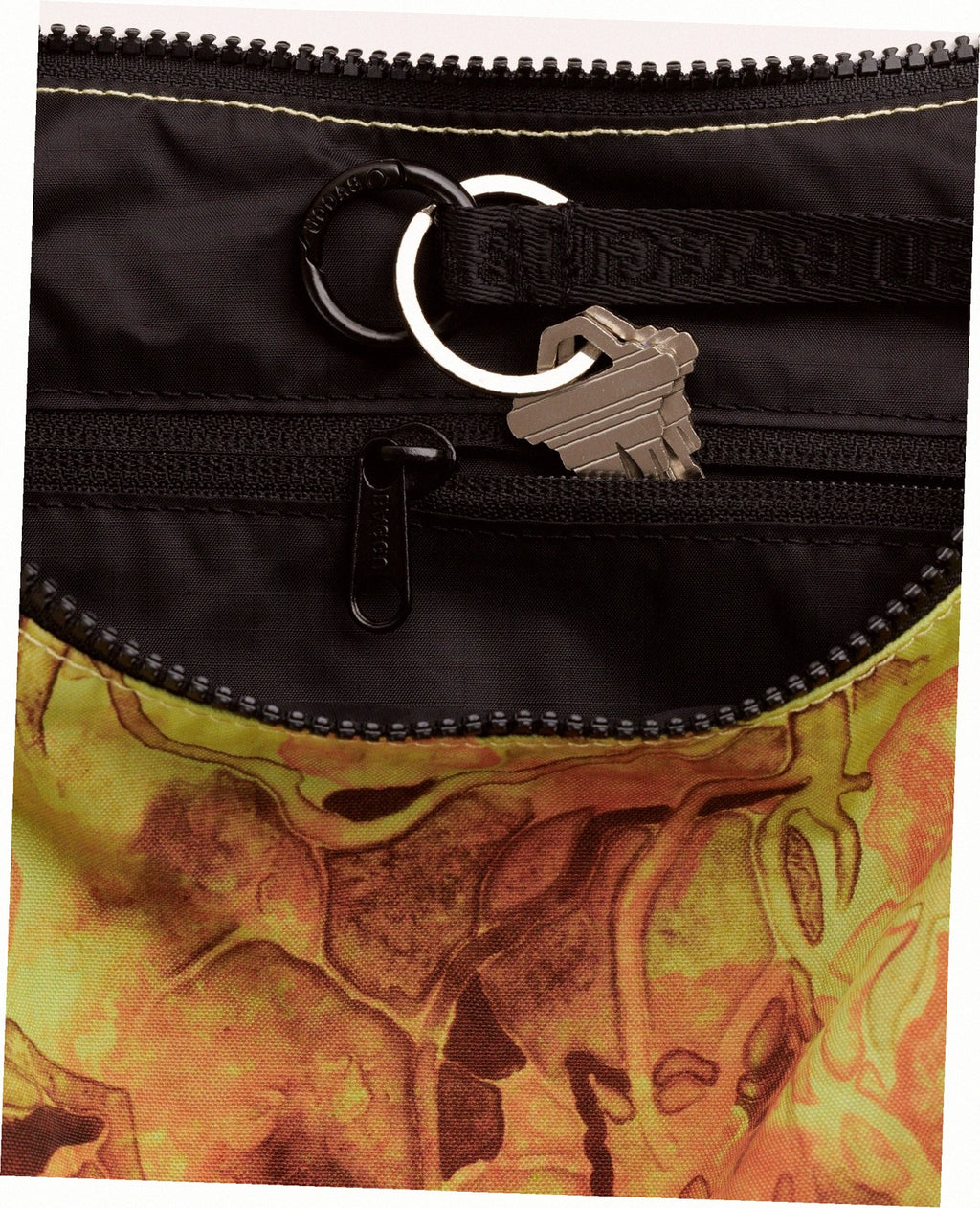 Medium Nylon Crescent Shoulder Bag - Nasturtiums Ruth Asawa