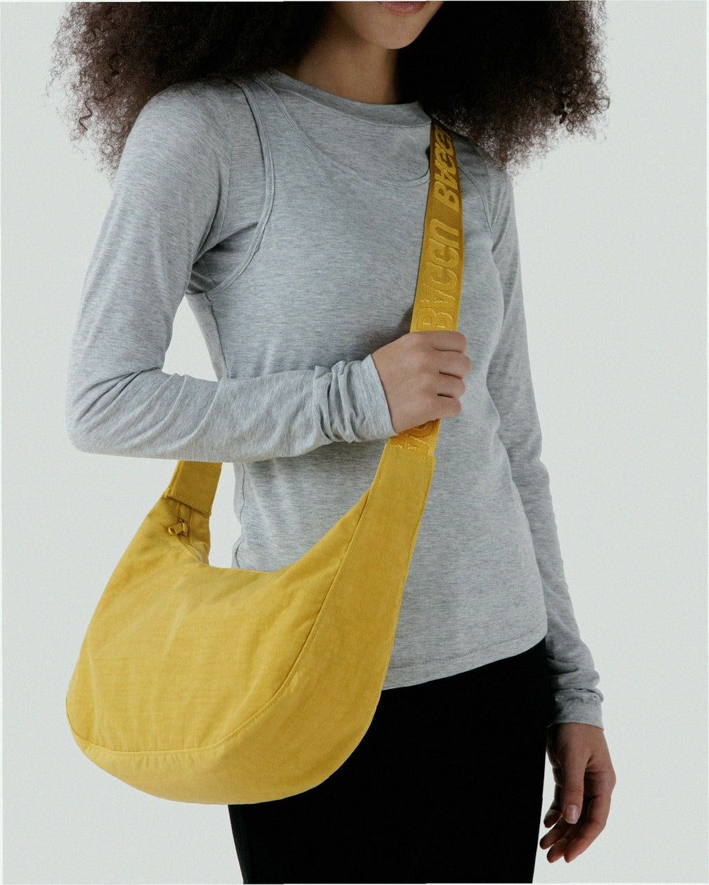 Medium Nylon Crescent Shoulder Bag - Sunflower
