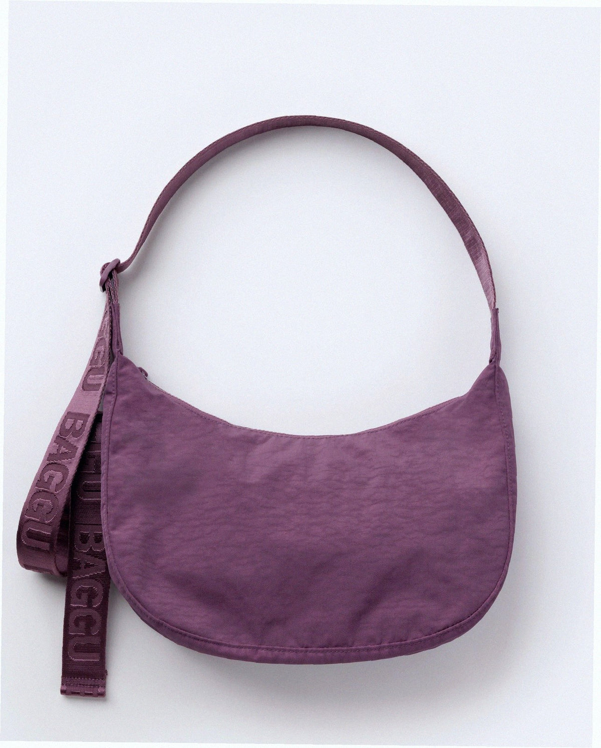 Medium Nylon Crescent Shoulder Bag - Wild Plum