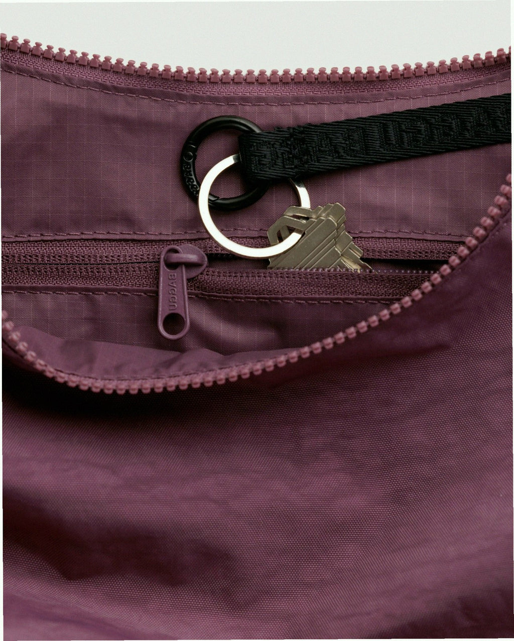 Medium Nylon Crescent Shoulder Bag - Wild Plum
