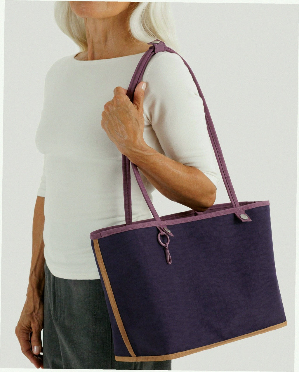 Medium Nylon Reversible Tote - Wild Plum Mix