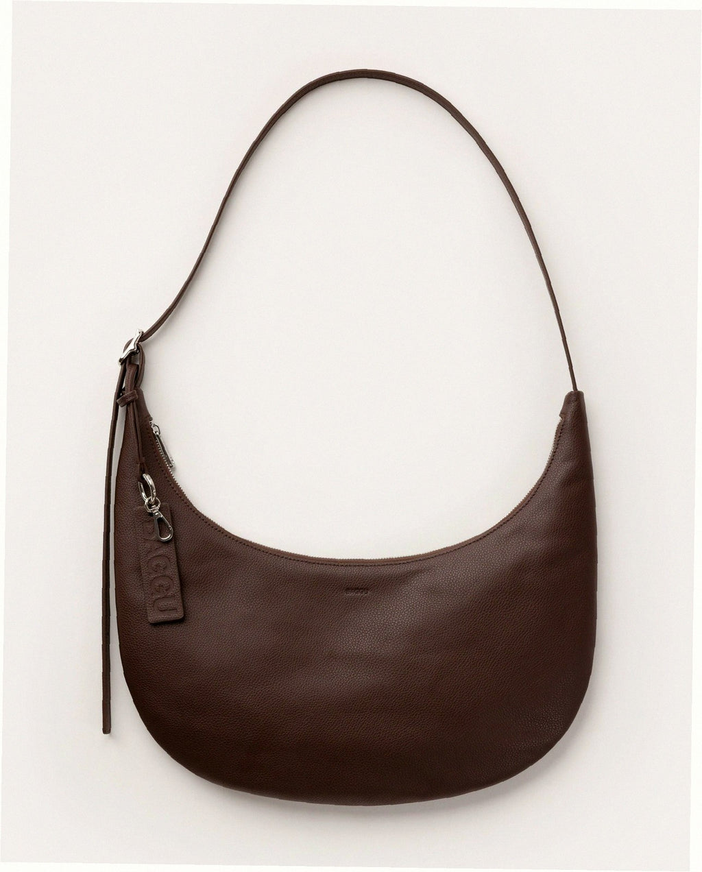Recycled Leather Flat Crescent - Brown