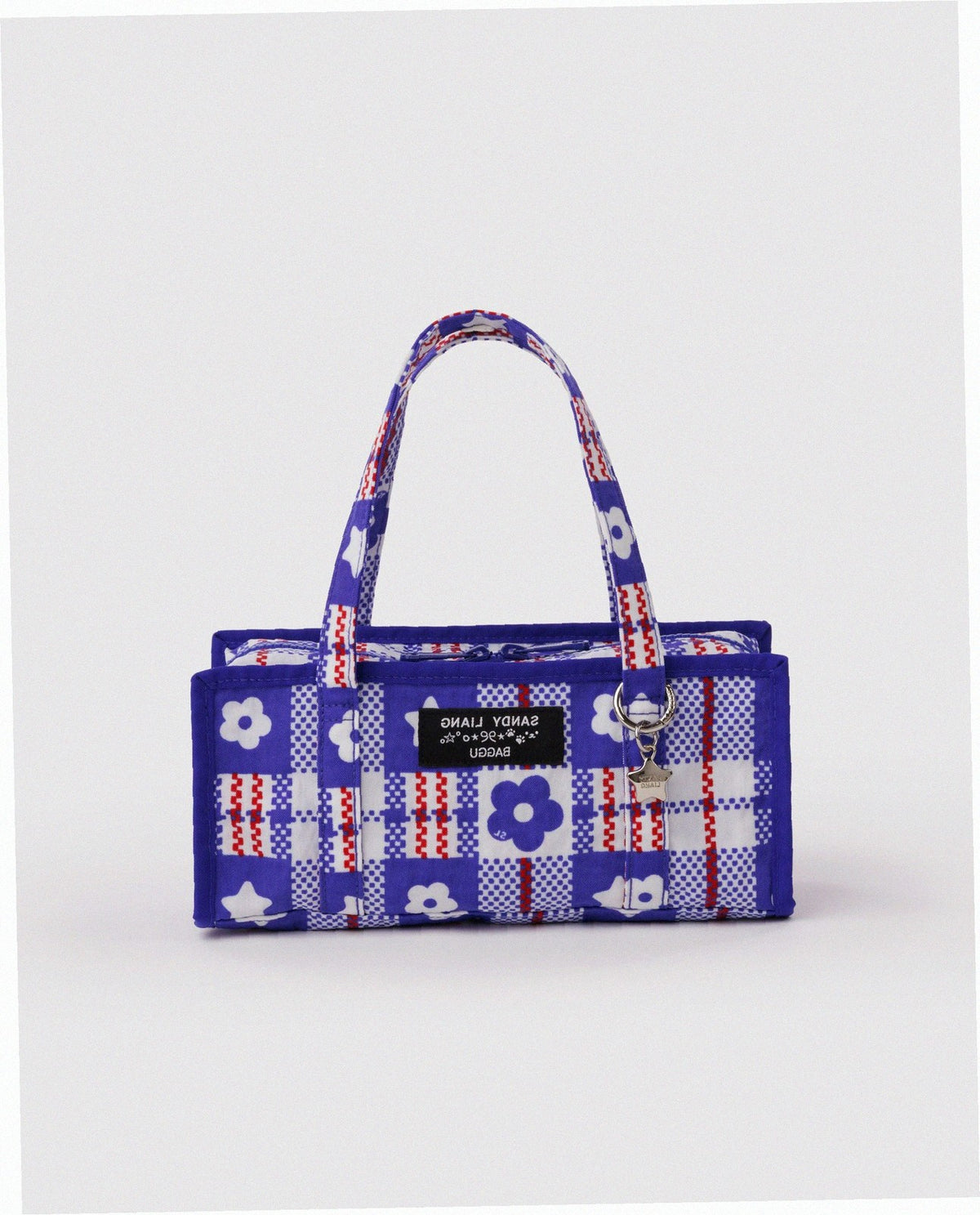 Mini Nylon Market Bag - Market Plaid Blue
