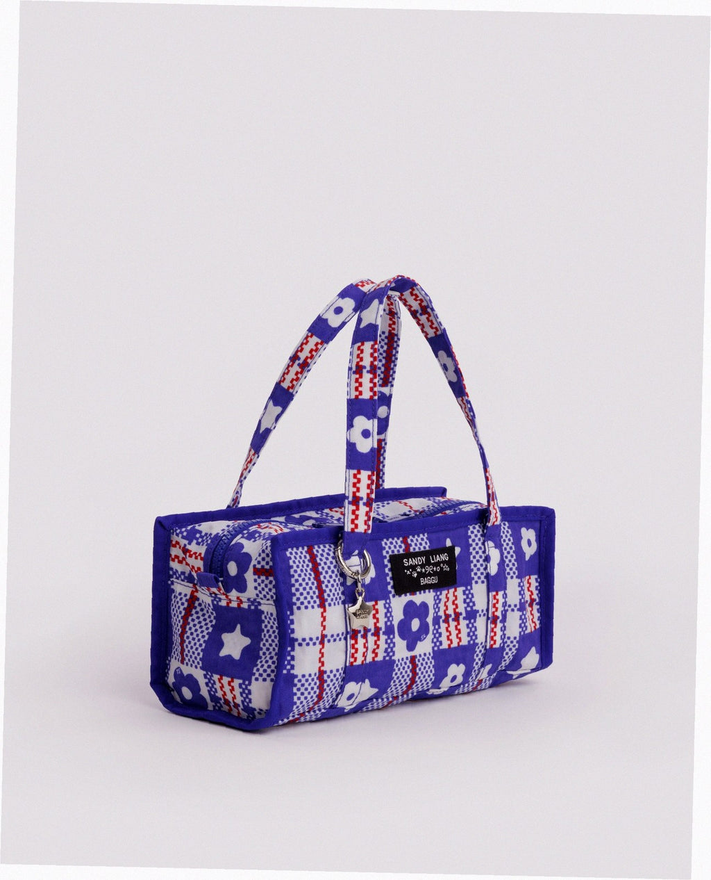 Mini Nylon Market Bag - Market Plaid Blue