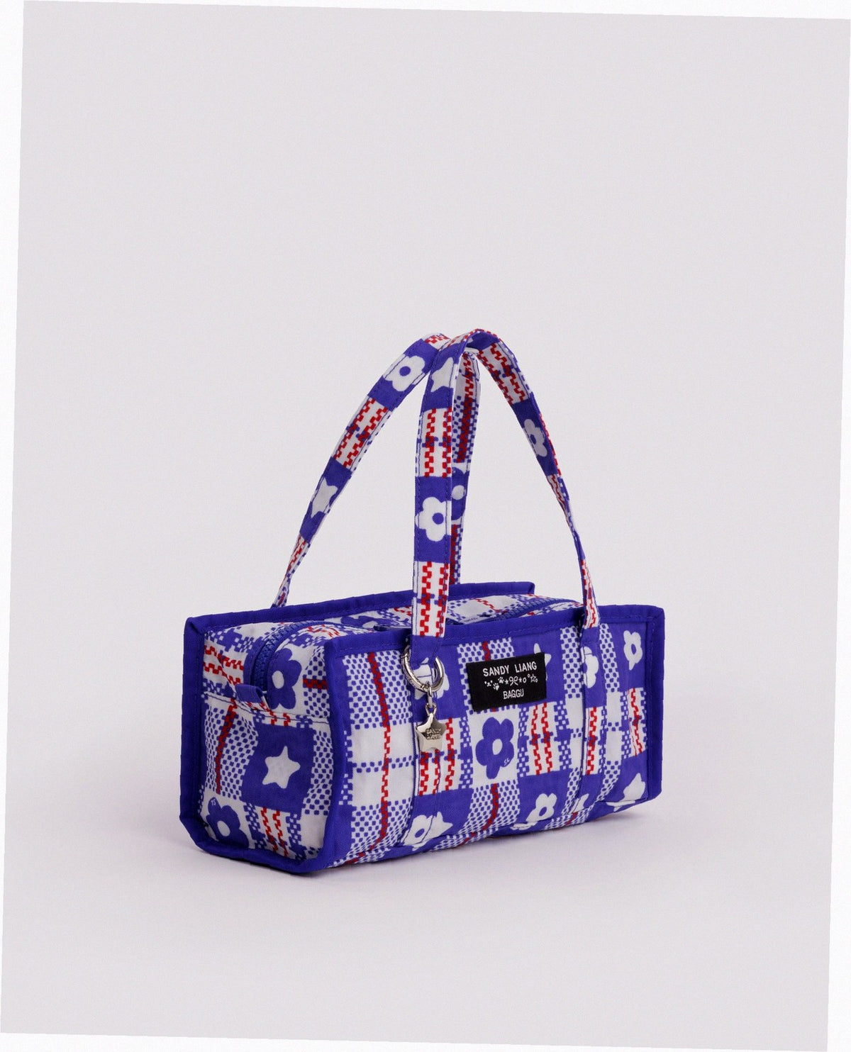Mini Nylon Market Bag - Market Plaid Blue