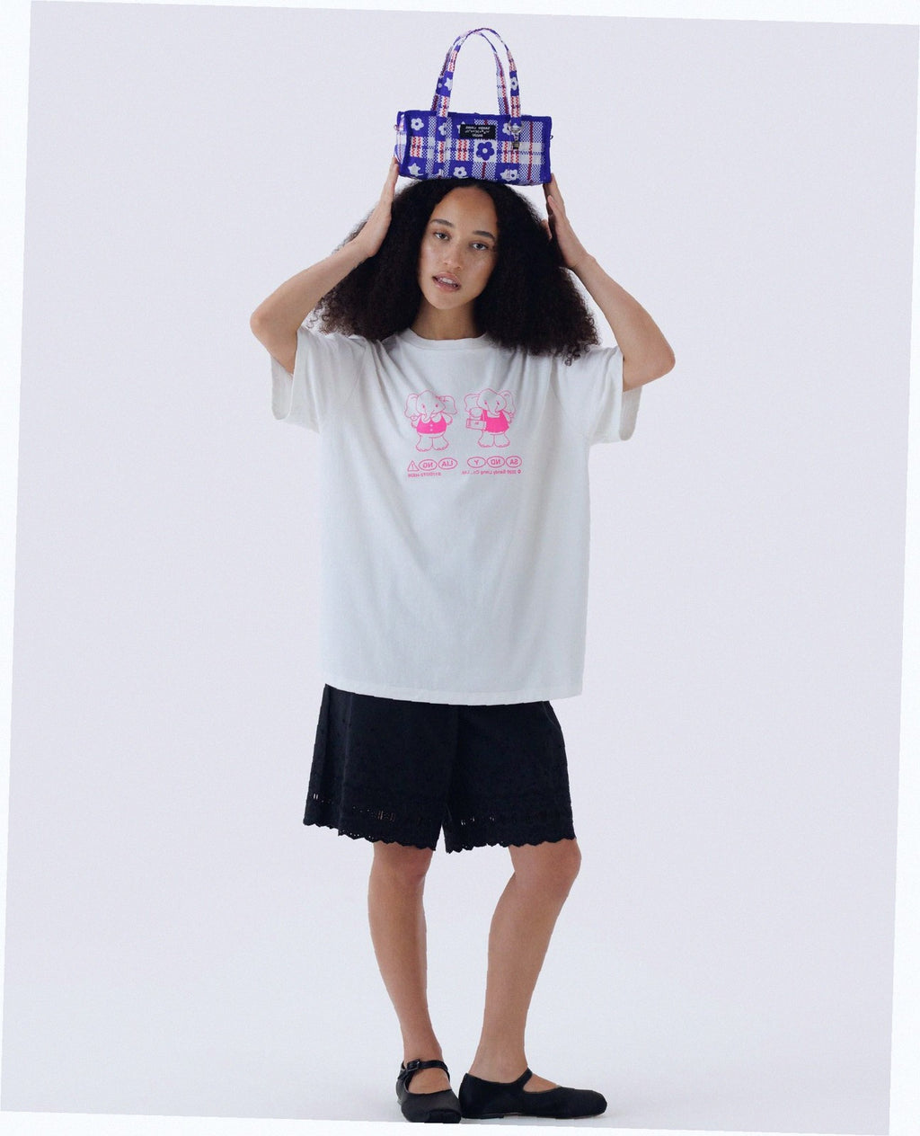 Mini Nylon Market Bag - Market Plaid Blue