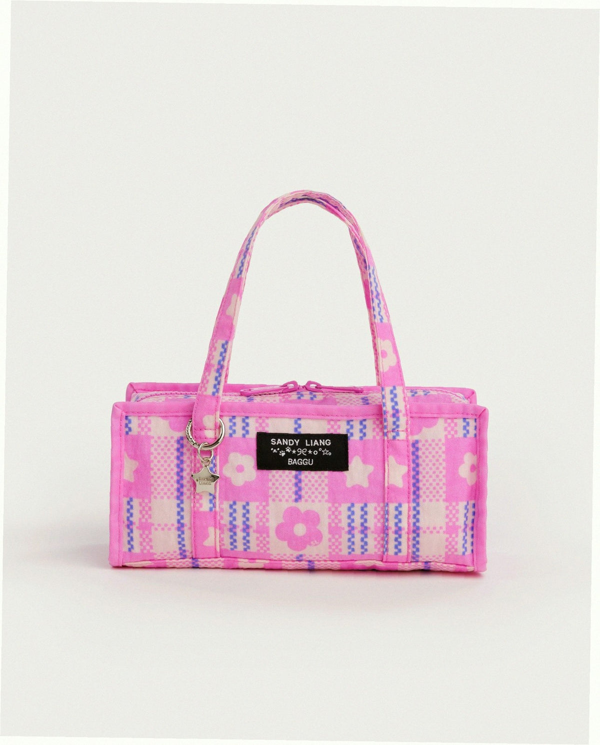 Mini Nylon Market Bag - Market Plaid Pink