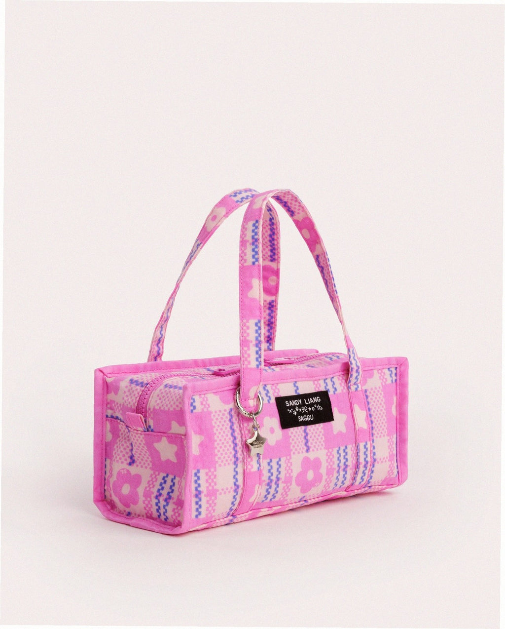 Mini Nylon Market Bag - Market Plaid Pink