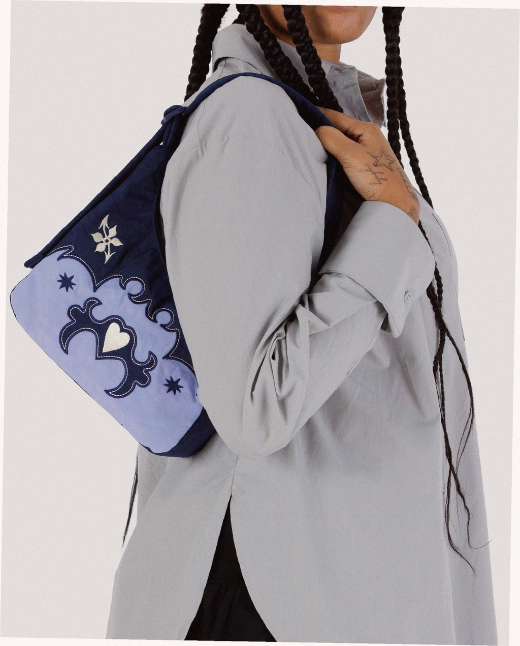 Mini Nylon Shoulder Bag - Western Appliqué
