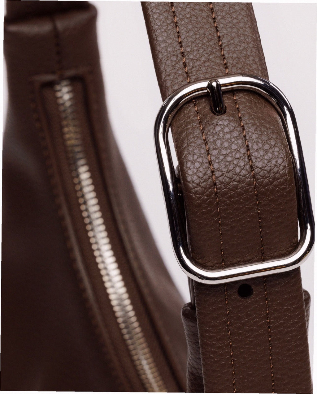 Mini Recycled Leather Shoulder Bag - Brown