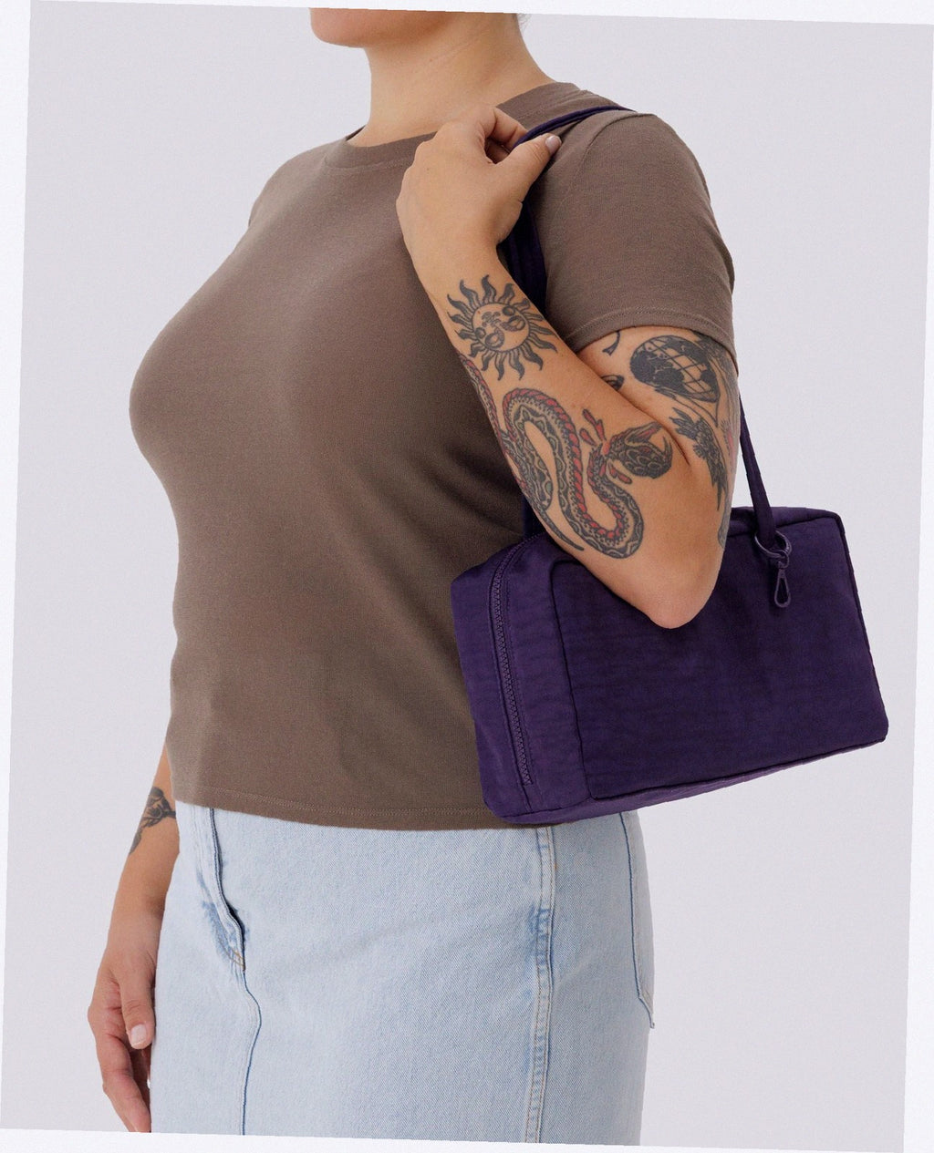Nylon Bowler Bag - Fig