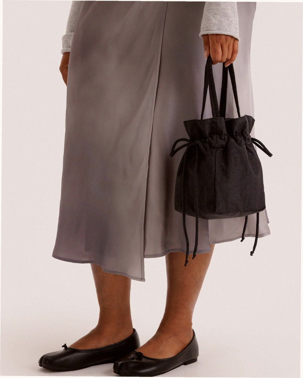 Nylon Drawstring Bag - Black