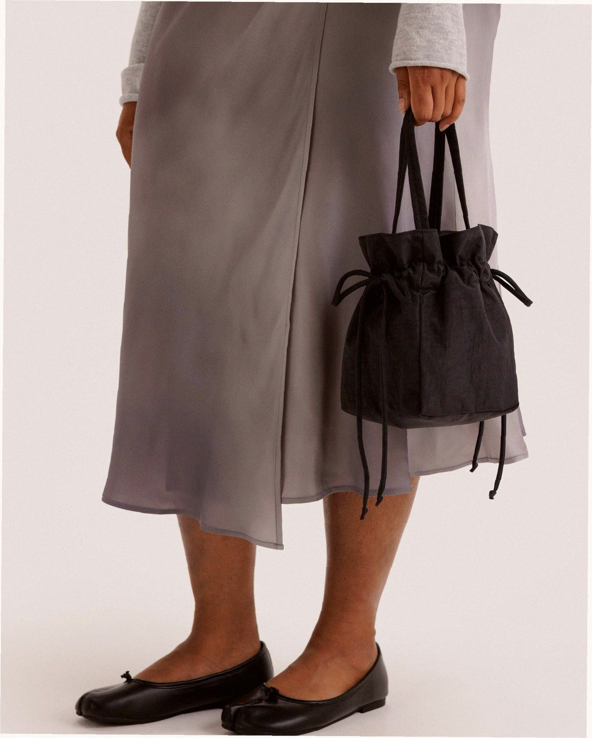 Nylon Drawstring Bag - Black