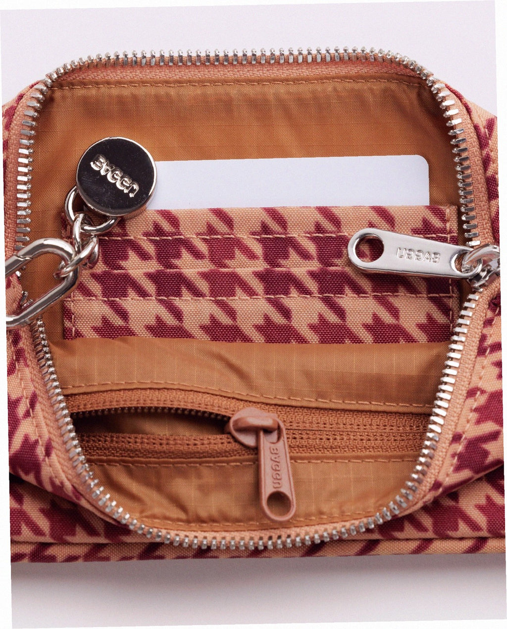 Nylon Pochette - Tan Houndstooth