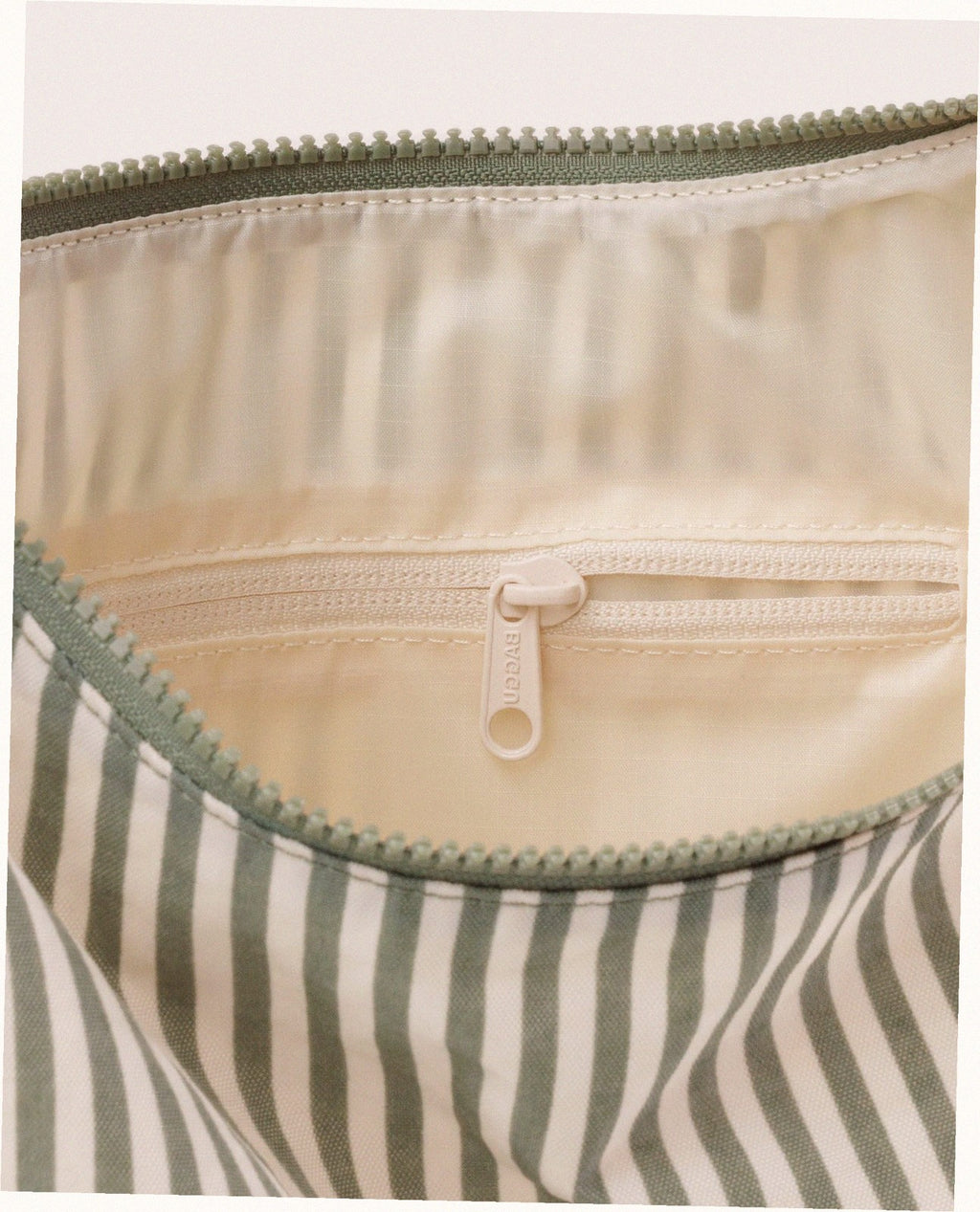 Nylon Shoulder Bag - Sage Stripe