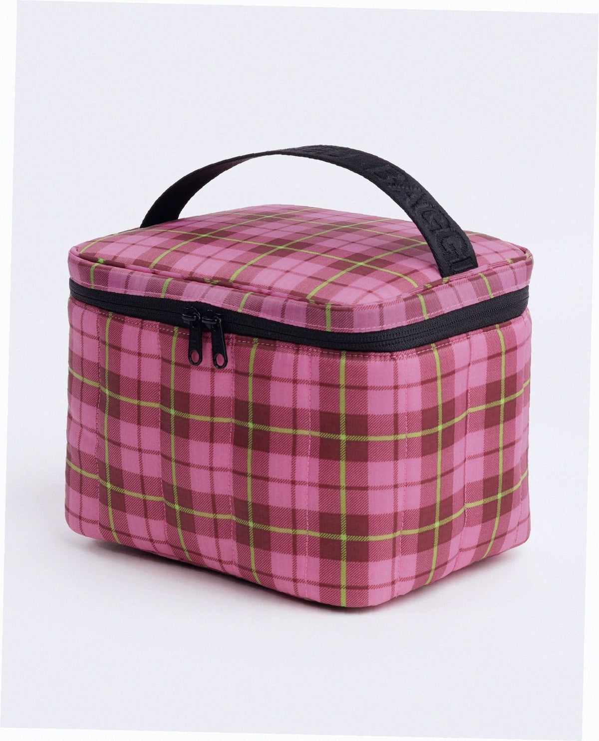 Puffy Insulated Lunch Bag - Azalea Pink Tartan
