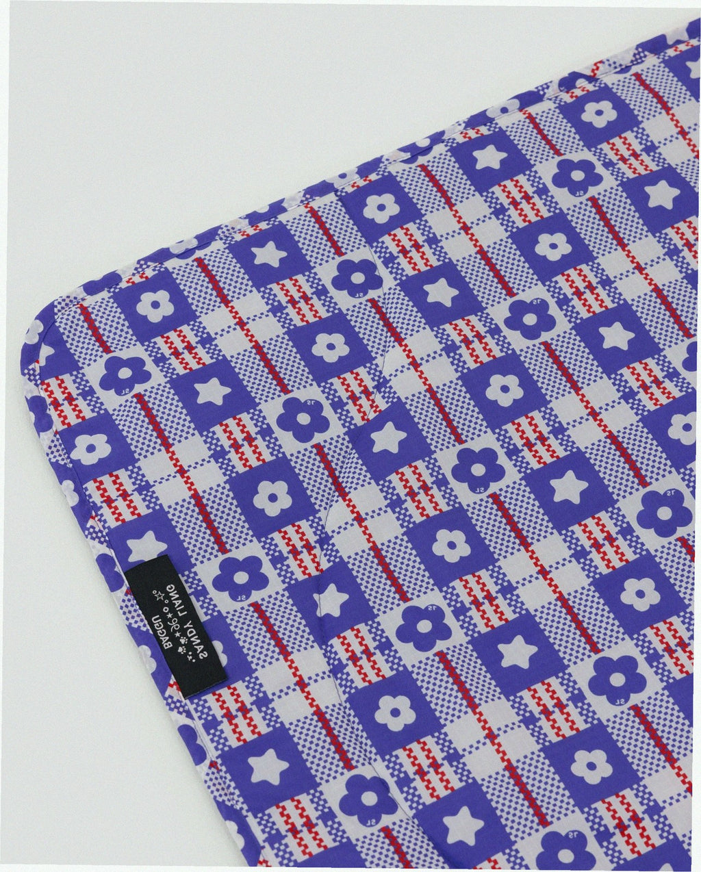 Puffy Picnic Blanket - Market Plaid Blue
