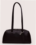 Recycled Leather Bowler Bag - Black