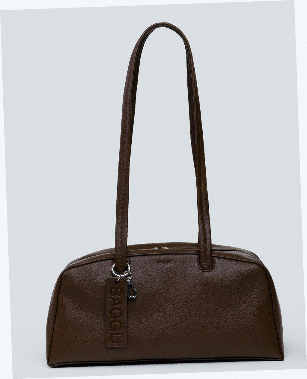 Recycled Leather Bowler Bag - Brown